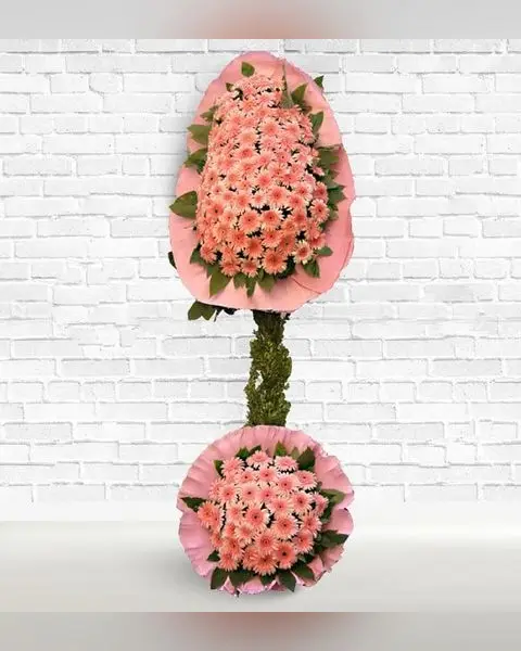 Pembe Çift Katlı Çiçek Sepeti